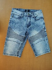 TRUE INDIGO Young Boy's Bleached Stretch Short Size 16 W28XL12  Cotton Blend