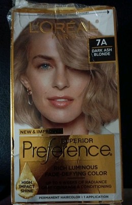 Loreal Superior Preference Hair Color #7A DARK ASH BLONDE - BOX DAMAGE