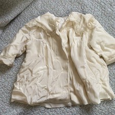 Antique Edwardian Silk Rayon Baby Baptism Christening Jacket Coat