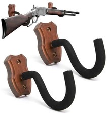 Gun Rack Wall Mount Holders Hooks Padding Indoor For Rifles Shotgun