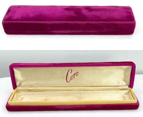 ANTICO BRACCIALE CORO FUCSIA VELLUTO SCATOLA anni 50 VERO VINTAGE! (B361) - Foto 1 di 13