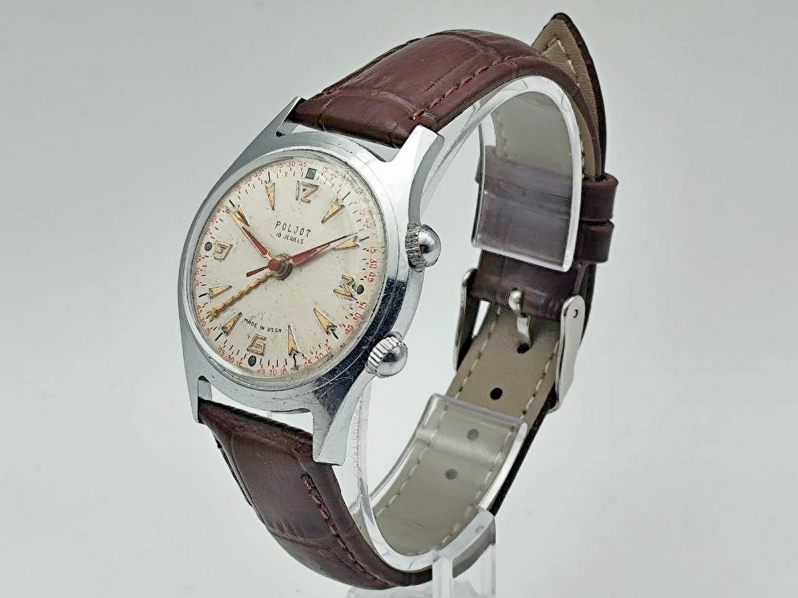 Poljot 2612.1 Alarm Soviet Vintage Mechanical Wristwatch USSR Serviced Watch