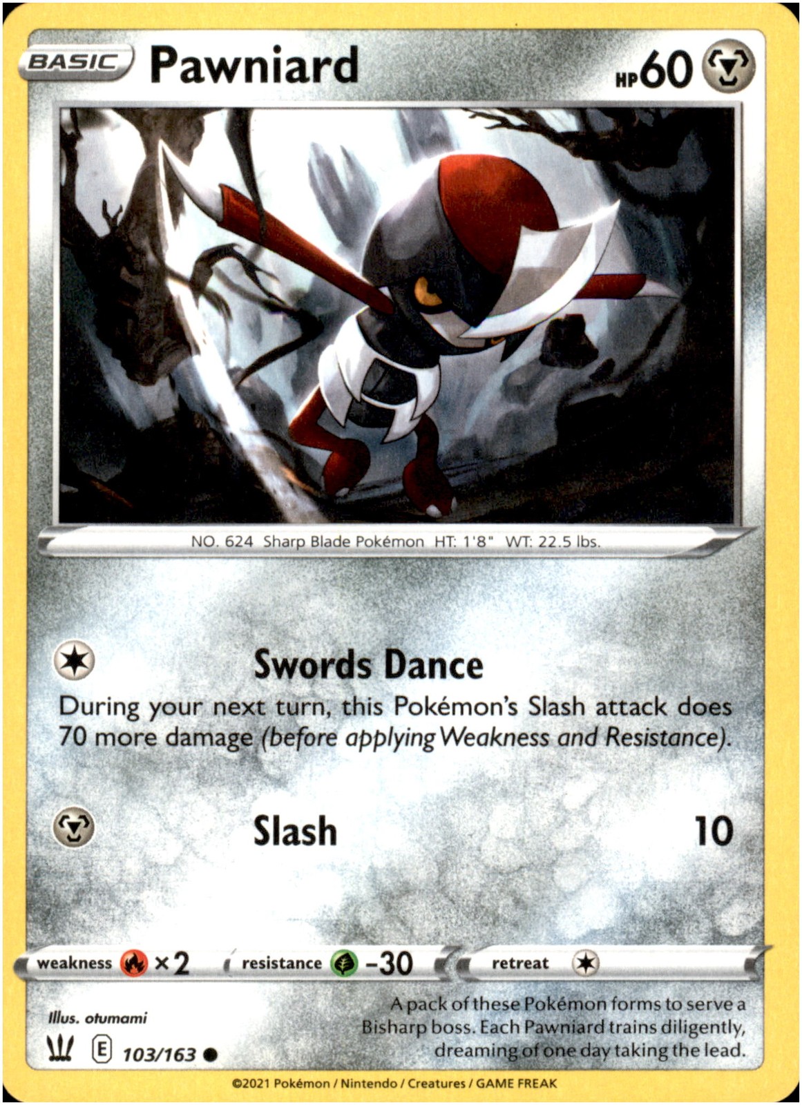 Pawniard 103/163 Common - Pokemon SWSH05: Battle Styles LP-NM