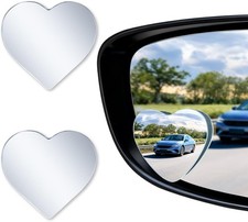 Blind Spot Mirrors Heart Shaped HD Glass Frameless Convex Rear View Mirrors Wide