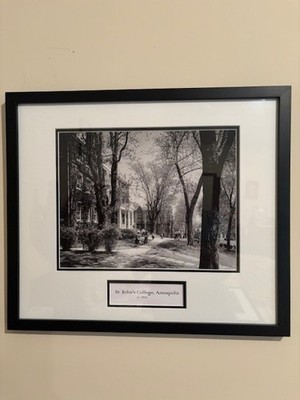 A. Aubrey Bodine framed  B&W photograph print - St. John's college, Annapolis