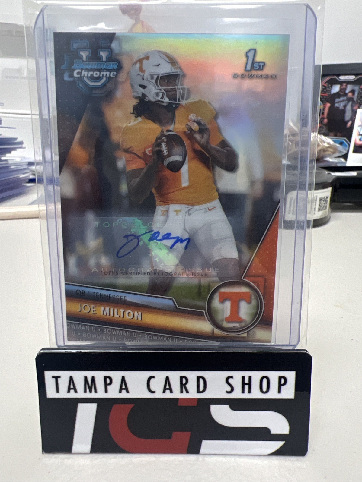 2023 Bowman U Chrome Joe Milton Refractor 1st Prospect Auto /499 #148 Cowboys