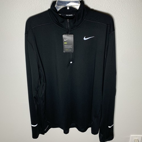 Nike 1/2 Zip Running Long Sleeve Top Soft Knit Black Training - Mens XL - NWT