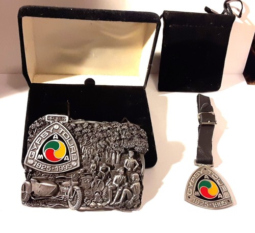 * KILLER * AMA Gypsy Tours 1995 70th Anniversary Belt Buckle & Fob - Matching #