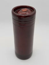 Vintage 10” Chinese Bamboo Tea Caddy/Scroll Canister