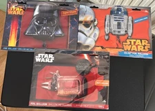 3 X DISNEY STAR WARS  UN-INFLATED  HELIUM FOIL BALLOONS, BRAND NEW & SEALED.