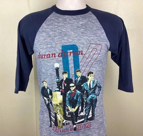 Duran Duran Seven And The Ragged Tiger Raglan J 1980s vintage concert t-shirt, vintage, single stitch, B+ condition