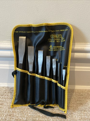 #ad VINTAGE STANLEY COLD CHISEL 7 PIECE SET 18 395 USA 1981 $51.74