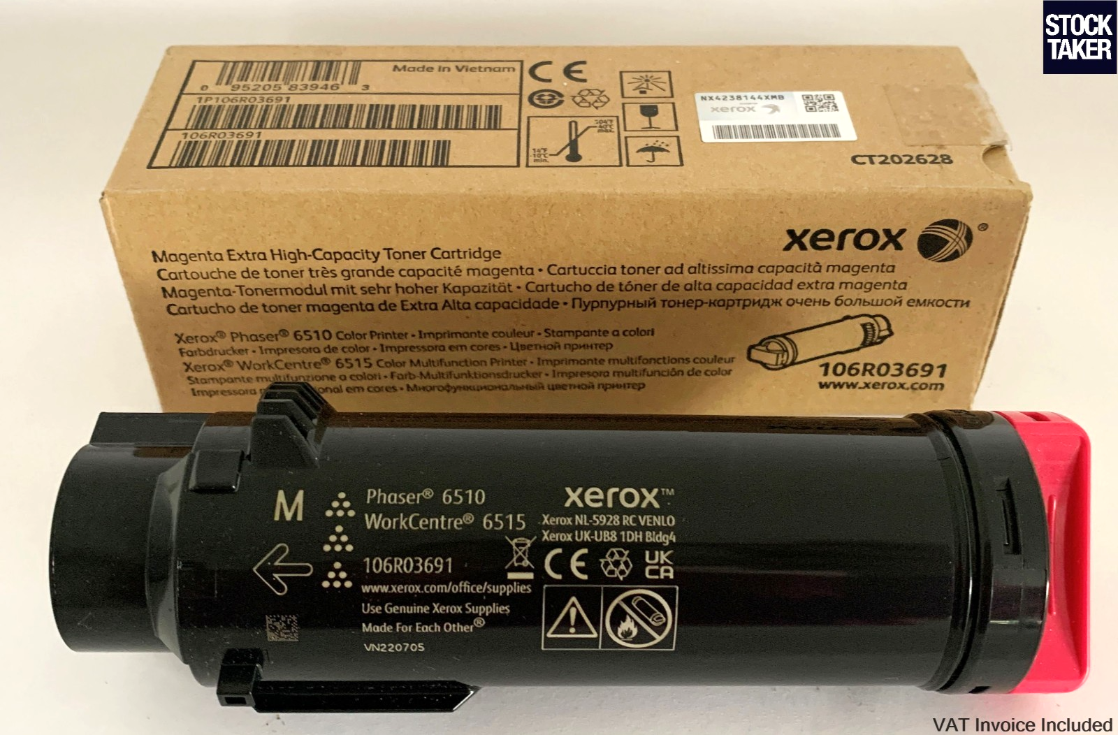 Genuine Xerox 106R03691 Magenta Toner Cartridge for Phaser 6510 WorkCentre 6515