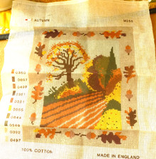 needlepoint cross stich printed canvas autumn10 x 12 inches
