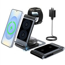 Wireless Charger for Samsung 3 in 1 Wireless Charging Station Foldable Wirele...