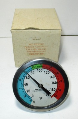 MCC Powers Model 894-3928 0-200 DEG F Analog Thermometer with 7/8'' tip NOS