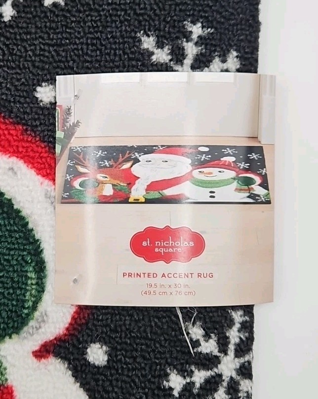 St Nicholas Square Santa Friends Christmas Accent Rug 19.5"x 30" 