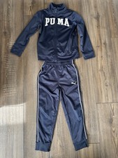 PUMA Athletic Track Suit Warm Up Jacket Pants Navy Blue Boys Size 6