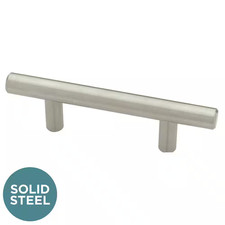 Solid Bar 3-3/4 In. 96 Mm Modern Cabinet Drawer Bar Pull in Stainless Steel