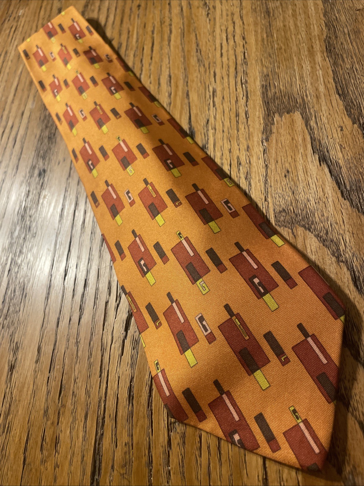 Vintage EUC Gucci Geometric Pop Art G Logo Silk Tie Necktie Made In Italy