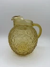 Vintage Anchor Hocking Lido Milano Amber Tea Lemonade Bubble Crinkle Pitcher