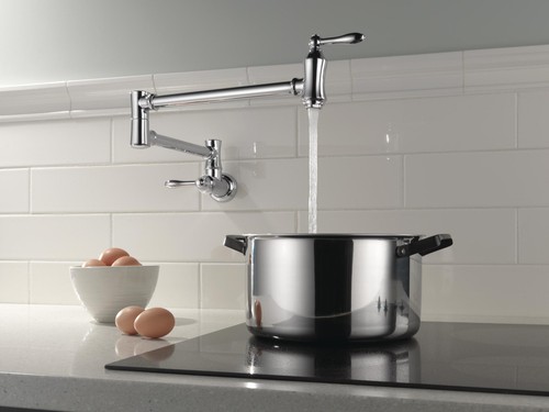 Delta 1177LF Traditional Wall Mounted Pot Filler - Arctic Stainless - Picture 8 of 10