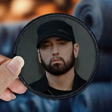 Eminem Patch Sew/Iron on with Embroidered Border for Hats, Shirts.