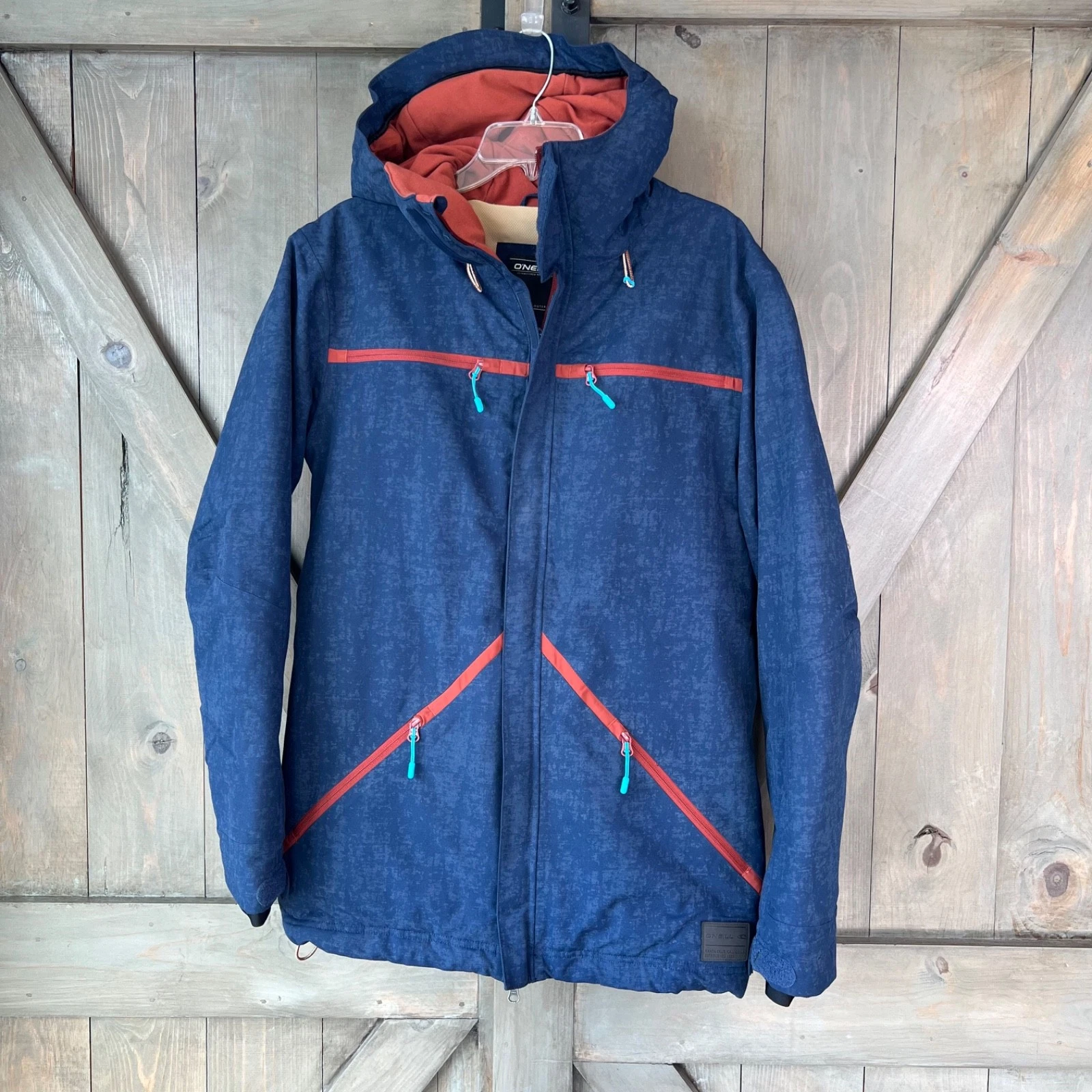O'Neill 20K Waterproof Ski Snowboard Jacket Men's M Blue Orange Insulated