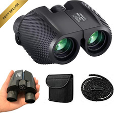 Compact Binoculars, Foldable Waterproof BAK-4 Binoculars 10 X 25 Prism Hunts Bir