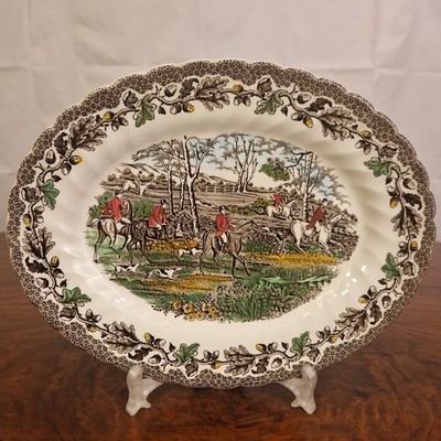 Myotts  Country Life  Bicolor Servierplatte 29,5cm x 23cm Keramik