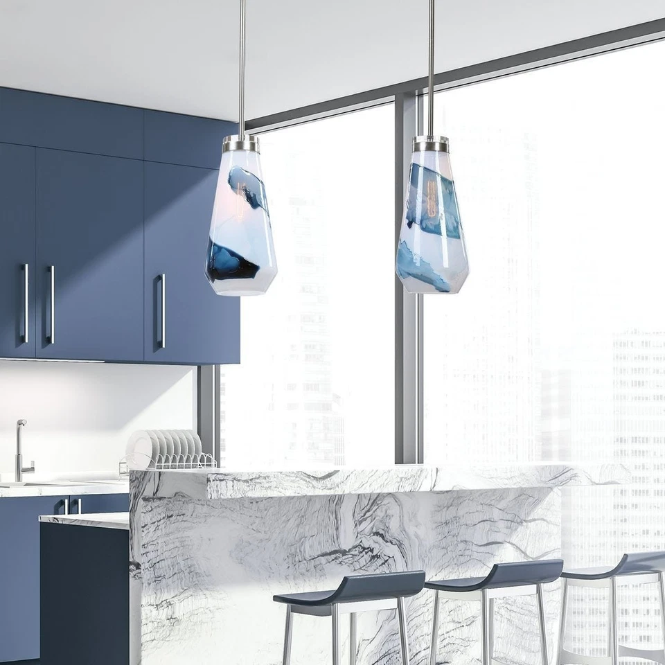 ÚLTIMO 22197 LUZ COLGANTE AZOTADA POR EL VIENTO + REMOLINO AZUL Y BLANCO CIELO Y SOMBRA DE NUBES Foto 3 de 4