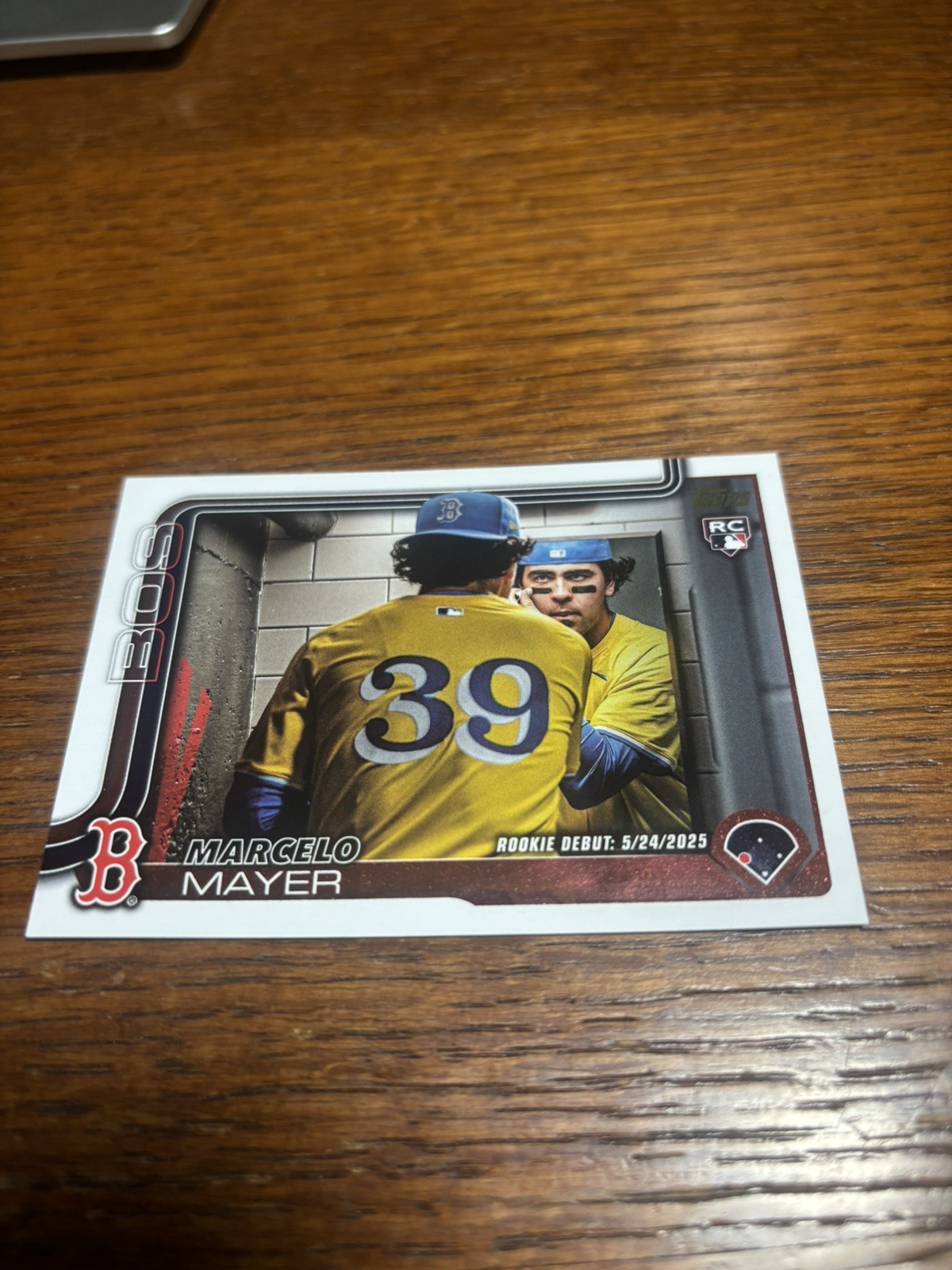 2025 Topps Update Marcelo Mayer RC #US276 Golden Mirror Variation SP Red Sox HIT