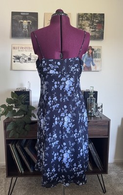 LOFT Women's Blue Floral Summer Dress sz 10 petite | eBay