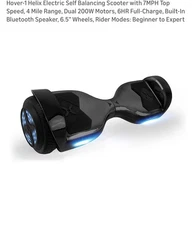 Hover-1 Helix Electric Hoverboard, 7MPH Top Speed, 4 Mile Range, 6HR Full-Charge
