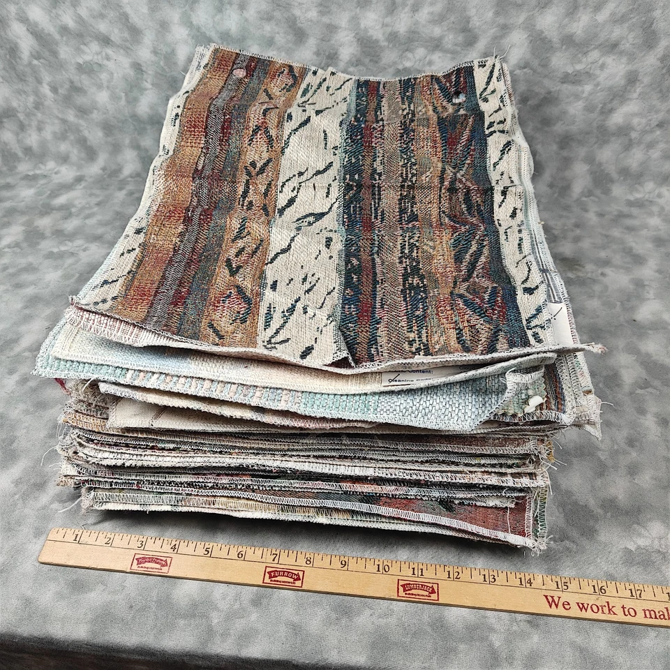12 lb Lot ~105 Vintage Upholstery Fabric Samples 17x13 Tapestry Swatches Craft - Image 4 of 4