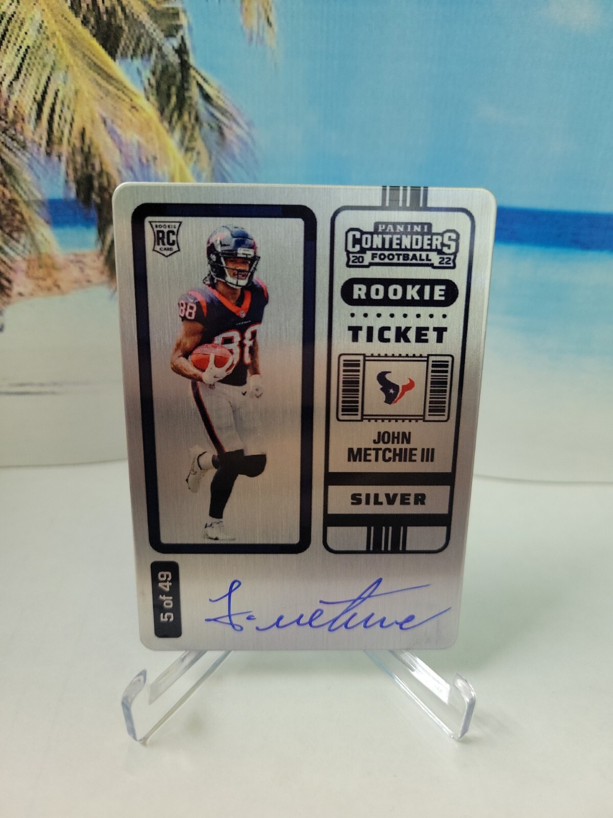 2022 PANINI CONTENDERS FOOTBALL SILVER TICKET JOHN METCHIE III ROOKIE AUTO /49