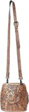 American Darling Hand Tooled Brown Leather Crossbody Bag - ADBG1136D