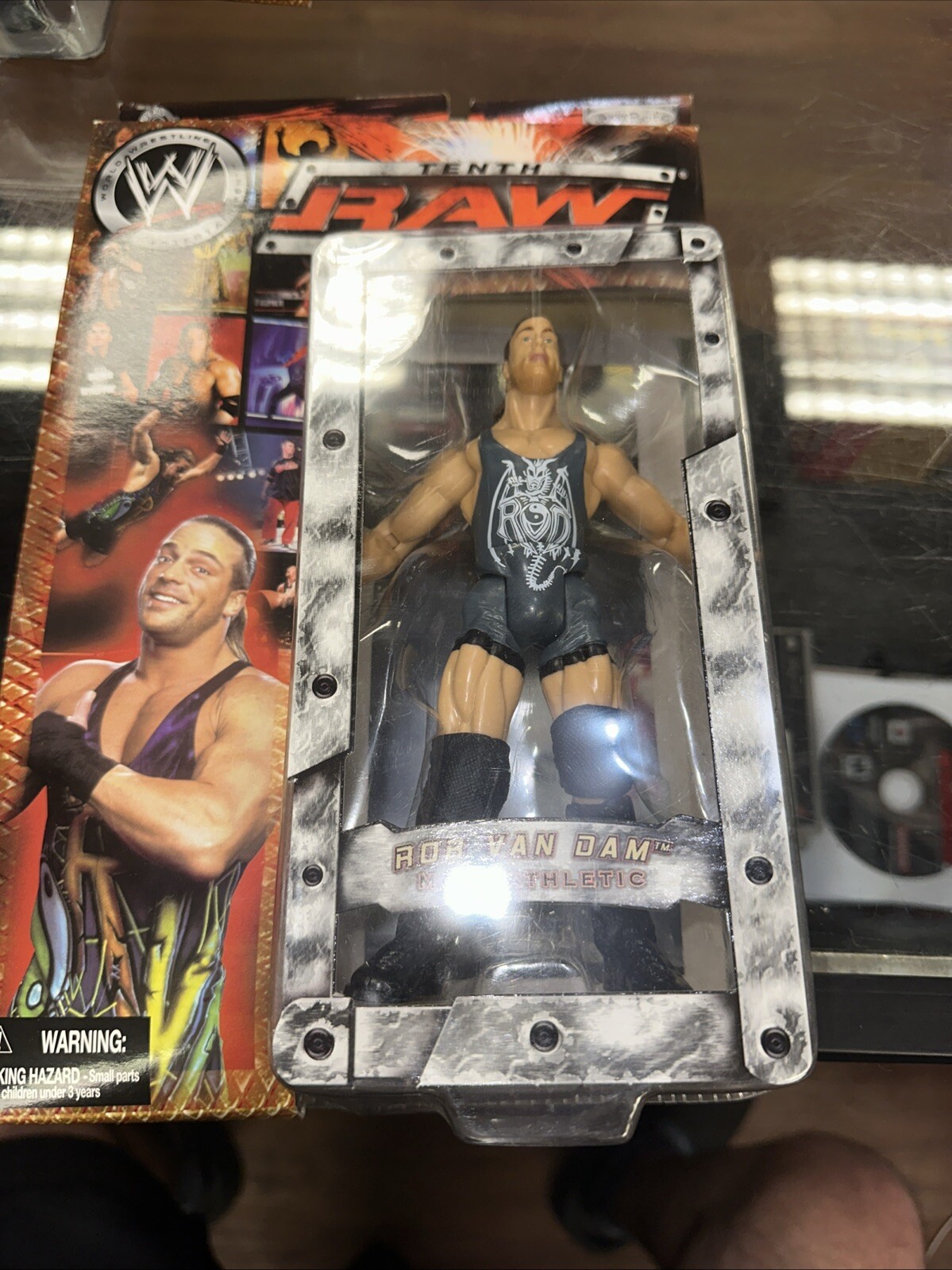 ROB VAN DAM WWE Raw 10th Anniversary RVD Action Figure 2003 VINTAGE SEALED