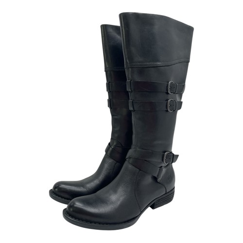 Botas de Moto Born Hebillas de Cuero Negras Hasta la Rodilla Bota de Motociclista Edgy Punk Talla 7M - Imagen 5 de 12