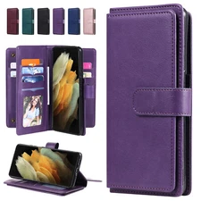 Luxury Leather Wallet Stand Case For Samsung Galaxy S24 S23 S22 S21 S20+