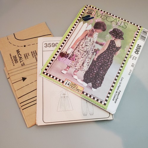 McCall's 3590 Mary Engelbreit Girl's Spring Dress, Jumpsuit Pattern Size 3 4 5 - Picture 2 of 2
