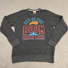 Homage NBA Jam Boom Shaka Laka He's On Fire Crewneck Sweater Mens Sz Large Gray