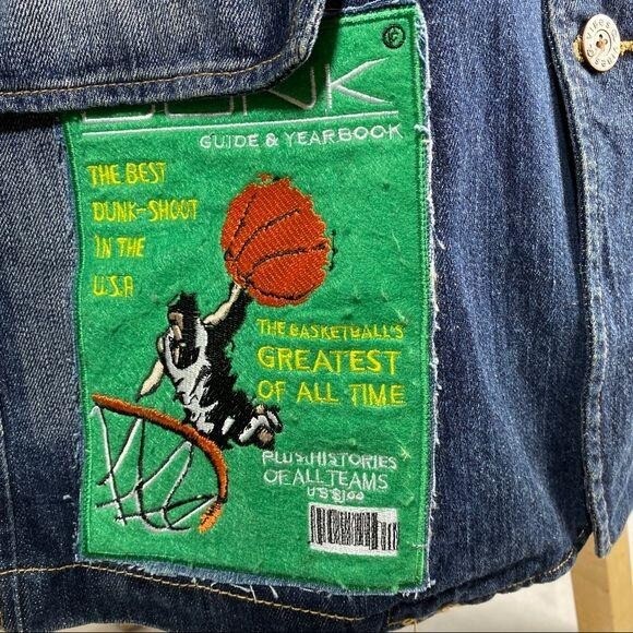 Vibes Jacket Denim Customized Patch Basketball Th… - image 3