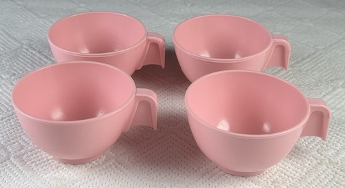 4 Replacement Pink Cups Fisher Price Fun with Food Tea Set Plastic Vintage 1982 - Picture 5 of 7