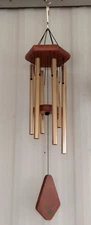 28” Harmonically Tuned Wind Chime, Rose Gold & Wood NEW/SEALED