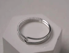 925 Sterling Silver Twisted and Wire Ring