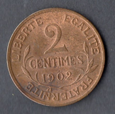 RARE MONNAIE : 2 CENTIMES DUPUIS EN BRONZE DE 1902 @ BELLE QUALITE @ A VOIR