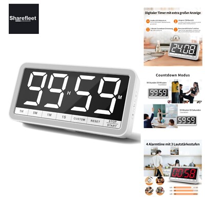 VOCOO Großer digitaler Küchentimer mit Klare LED Anzeige: Magnetische Zeitgeb...