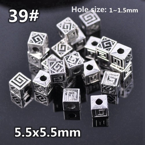 50pcs Tibetan Silver Color Metal Alloy Loose Spacer Beads Lot For Jewelry Making - Bild 49 von 59