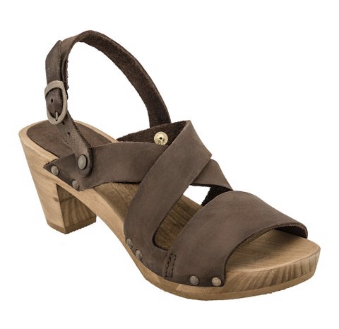 SANITA DANSKO “OLYMPIA” FLEX LEATHER CLOG SANDAL~ANTIQUE BROWN~SZ EU 39/US 8-8.5